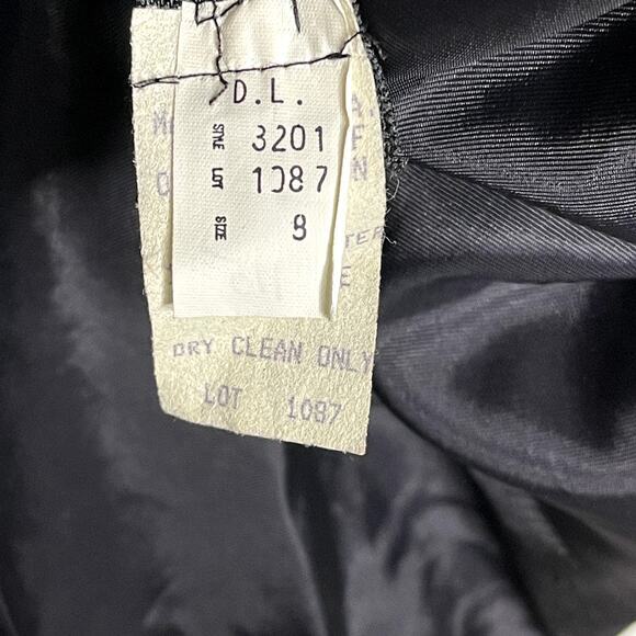 ILGWU Womens Gown Formal Dress Black Beauganza Ruffle Vintage Size 8 Made In USA - Picture 4 of 7